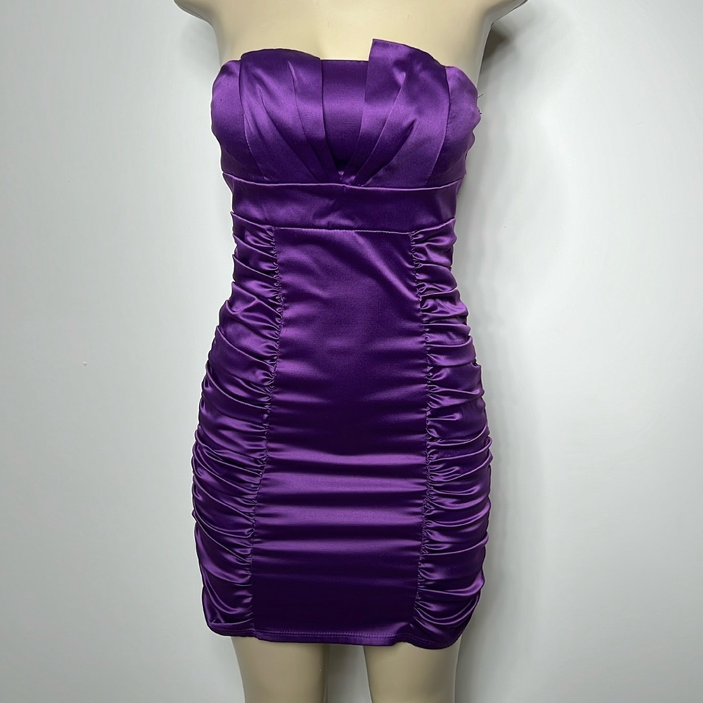 Jung Kim USA medium purple satin mini dress